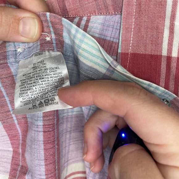 Pendleton Oceanside Short Sleeve Button Down Red Pink Plaid Shirt Size Large - Picture 9 of 9